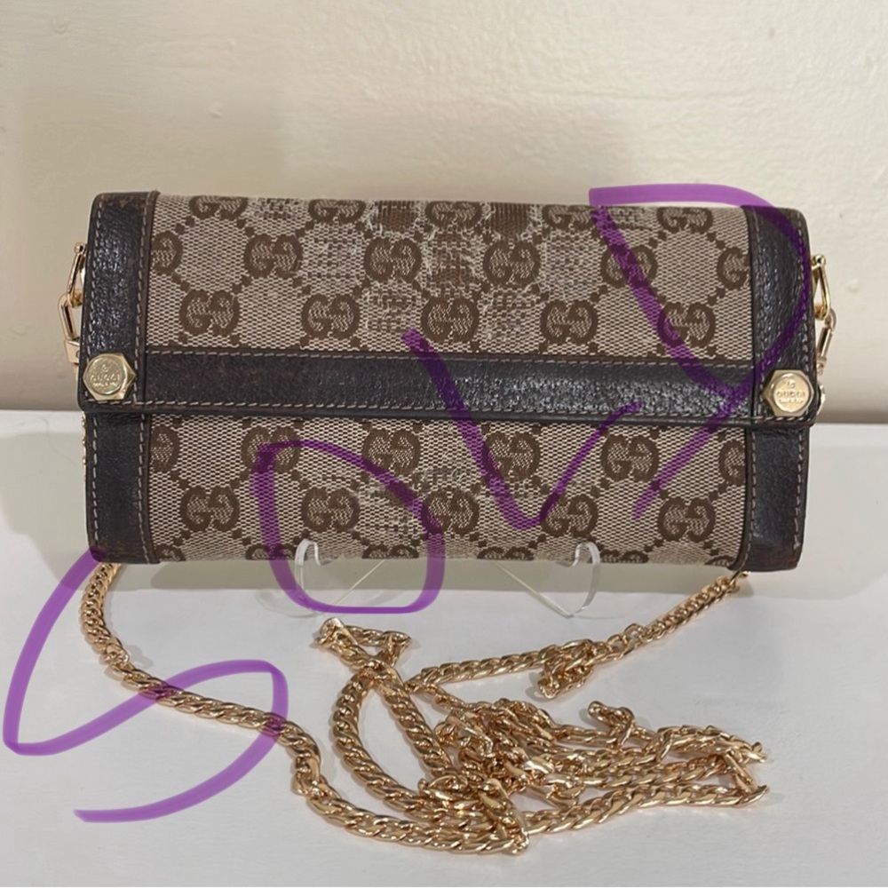 Authentic Gucci wallet, leather and canvas mi